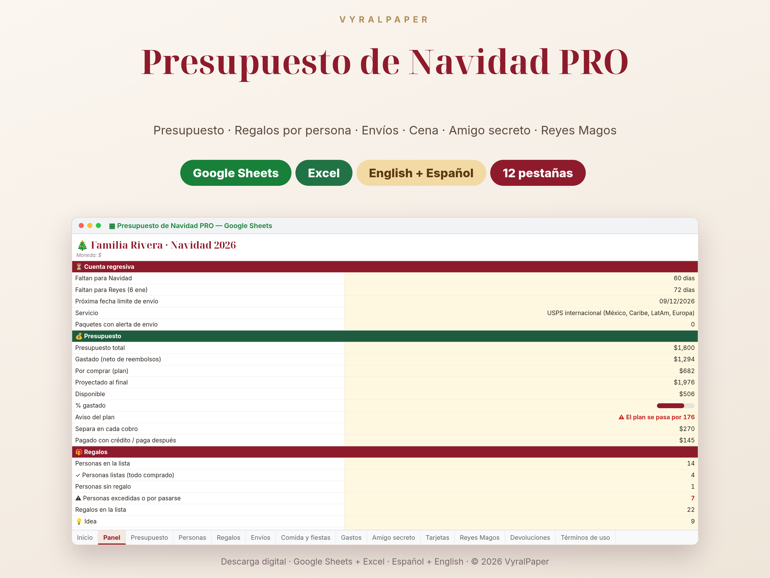 Presupuesto de Navidad PRO